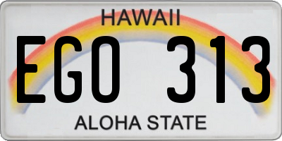 HI license plate EGO313
