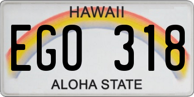 HI license plate EGO318