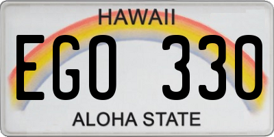 HI license plate EGO330