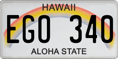 HI license plate EGO340