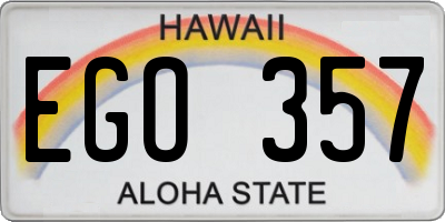 HI license plate EGO357