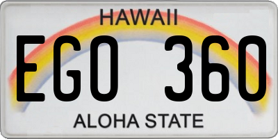 HI license plate EGO360