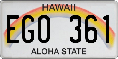 HI license plate EGO361