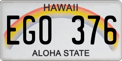 HI license plate EGO376