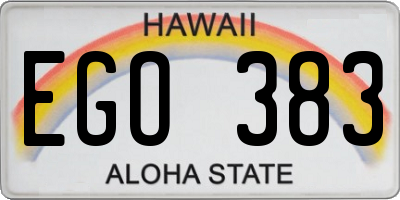 HI license plate EGO383