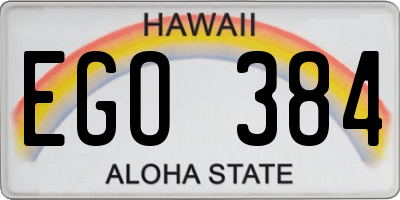 HI license plate EGO384