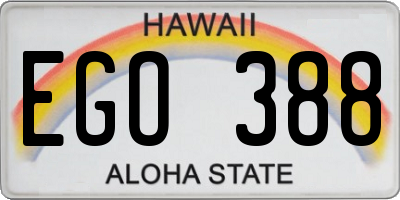 HI license plate EGO388
