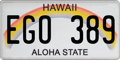 HI license plate EGO389