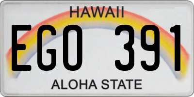 HI license plate EGO391