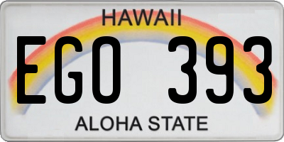 HI license plate EGO393