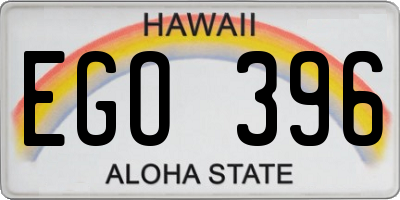 HI license plate EGO396