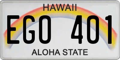 HI license plate EGO401
