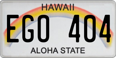 HI license plate EGO404