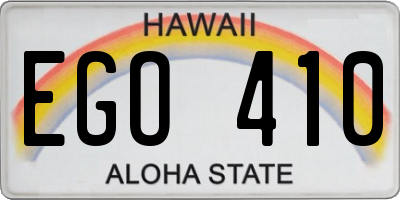 HI license plate EGO410