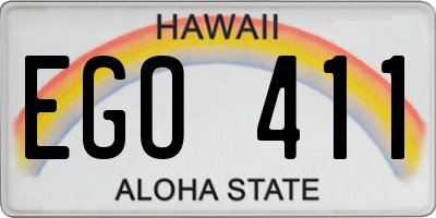 HI license plate EGO411