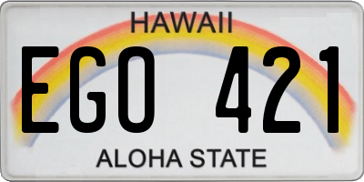 HI license plate EGO421