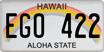 HI license plate EGO422
