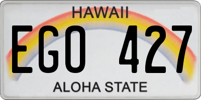 HI license plate EGO427