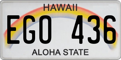 HI license plate EGO436