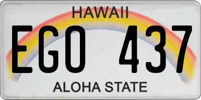 HI license plate EGO437