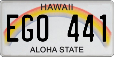 HI license plate EGO441