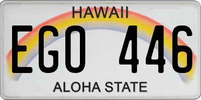 HI license plate EGO446