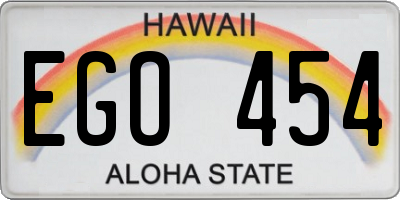 HI license plate EGO454