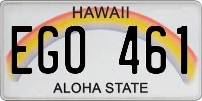 HI license plate EGO461