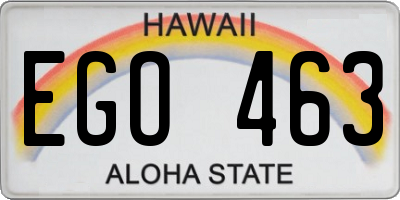 HI license plate EGO463