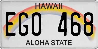 HI license plate EGO468