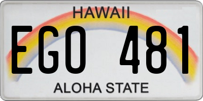 HI license plate EGO481