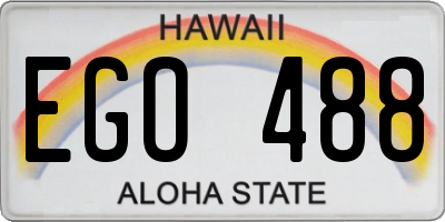 HI license plate EGO488