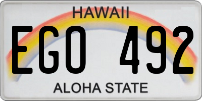 HI license plate EGO492