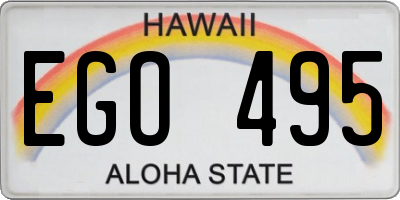 HI license plate EGO495