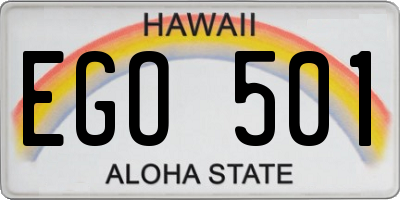 HI license plate EGO501