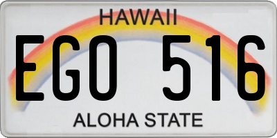 HI license plate EGO516