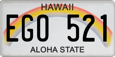 HI license plate EGO521