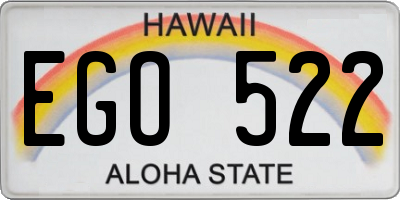HI license plate EGO522