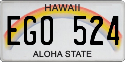 HI license plate EGO524