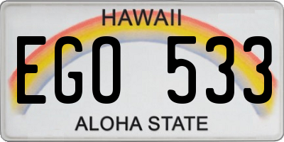 HI license plate EGO533