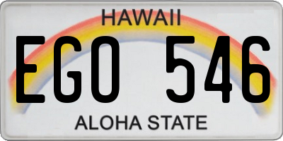 HI license plate EGO546