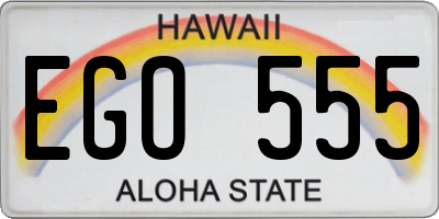 HI license plate EGO555
