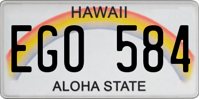 HI license plate EGO584