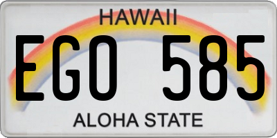 HI license plate EGO585
