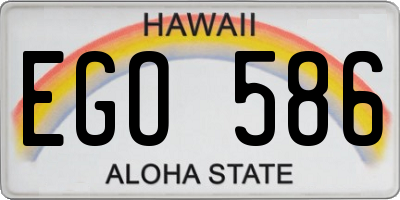 HI license plate EGO586