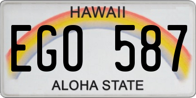 HI license plate EGO587