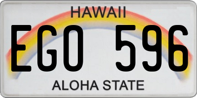 HI license plate EGO596