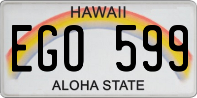 HI license plate EGO599