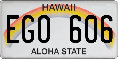 HI license plate EGO606
