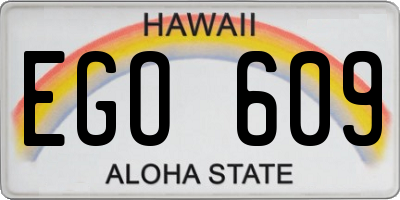 HI license plate EGO609